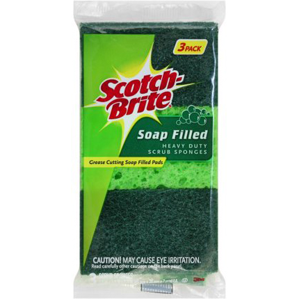 3M - SCOTCH BRITE - (Soap Filled) - 3PCS