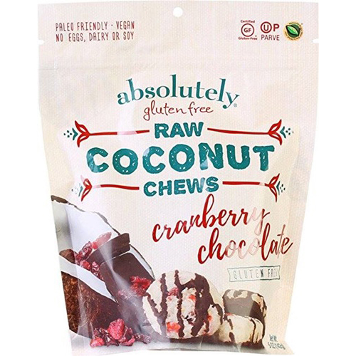 ABSOLUTELY - RAW COCONUT CHEWS - (Cranberry Chocolate) - 5oz
