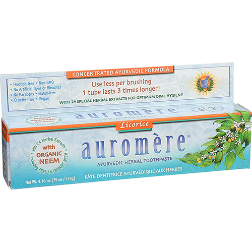 AUROMERE - AYURVEDIC HERBAL TOOTHPASTE - (Licorice) - 4.16oz