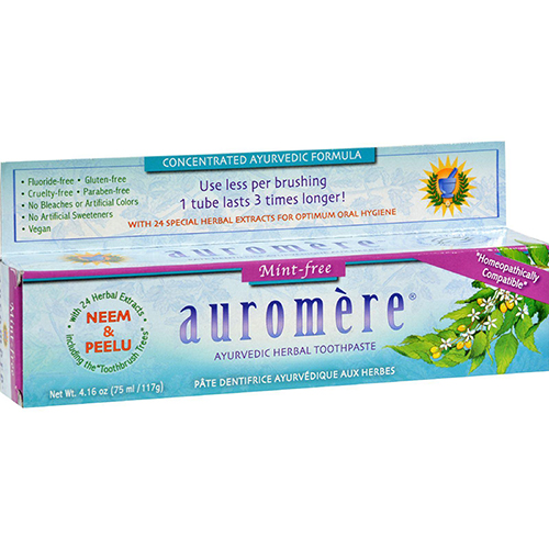 AUROMERE - AYURVEDIC HERBAL TOOTHPASTE - (Mint Free) - 4.16oz