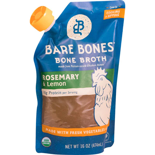 BARE BONES - BONE BROTH - (Chicken Rosemary & Lemon) - 16oz