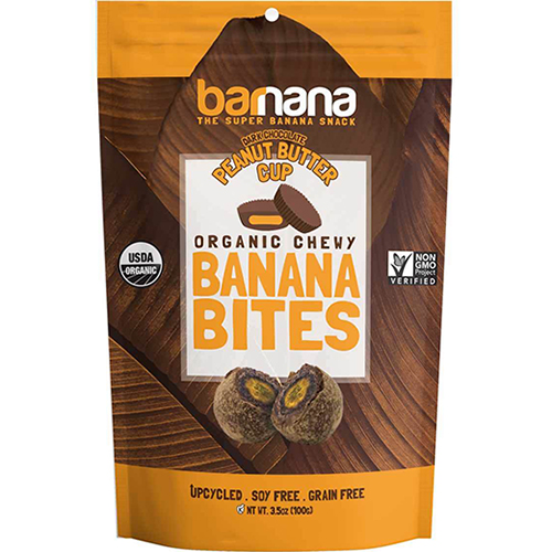 BARNANA - ORGANIC CHEWY BANANA BITES - (Dark Chocolate Peanut Butter Cut) - 3.5oz