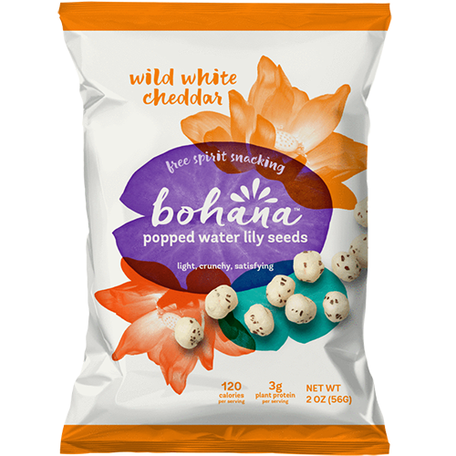 BOHANA - POPPED WATER LILY SEEDS - (Wild White Cheddar)- 2oz