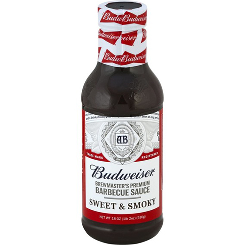 BUDWEISER - BREW MASTER'S PREMIUM BARBECUE SAUCE - (Sweet & Smoky) - 18oz