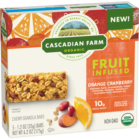 CASCADIAN FARM - FRUIT INFUSED BAR - (Orange Cranberry) - 6.2oz