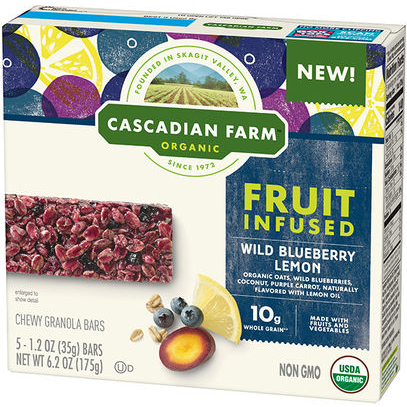 CASCADIAN FARM - FRUIT INFUSED BAR - (Wild Blueberry Lemon) - 6.2oz