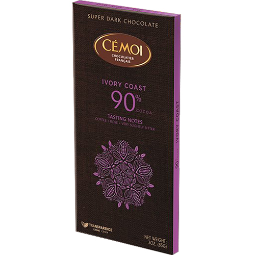 CEMOI - CHOCOLATE BAR - (Ivory Coast 90% Cocoa Super Dark Chocolate) - 3oz