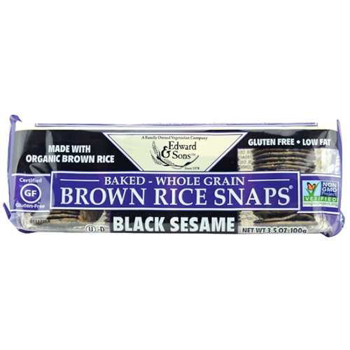 EDWARD & SONS - BROWN RICE SNAPS - (Black Sesame) - 3.5opz