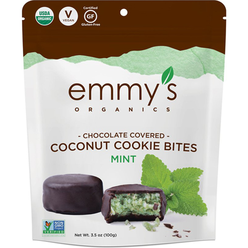 EMMY'S - CHOCOLATE COVERED COCONUT COOKIE BITES - (Mint) - 3.5oz