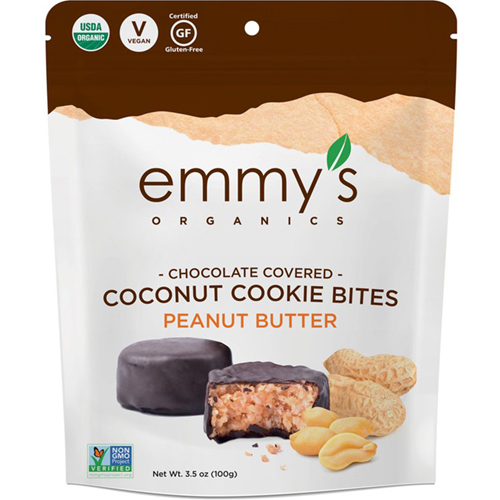 EMMY'S - CHOCOLATE COVERED COCONUT COOKIE BITES - (Peanut Butter) - 3.5oz