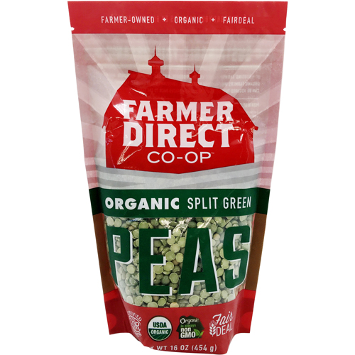 FARMER DIRECT - ORGANIC  SPLIT GREEN PEAS - 16oz