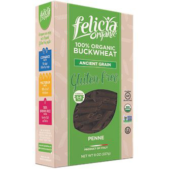 FLICIA ORGANIC - GLUTEN FREE 100% ORGANIC BUCKWHEAT PENNE - 8oz