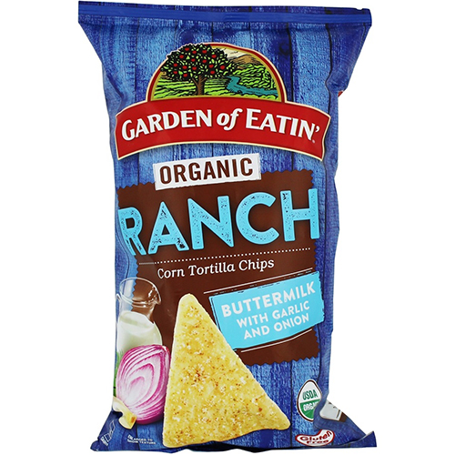 GARDEN OF EATIN - ORGANIC RANCH CORN TORTILLA CHIPS - (Buttermilk with Garlic and Onion) - 5oz