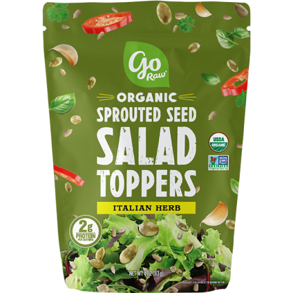 GO RAW - ORGANIC SPROUTED SEED SALAD TOPPERS - (Italian Herb) - 4oz