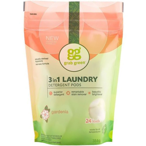 GRAB GREEN - 3 IN 1 LAUNDRY DETERGENT PODS - (Gardenia) - 24LOADS