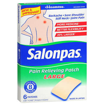 HISAMITSU - SALONPAS PAIN RELIEVING PATCH - (Large) - 6 Patches