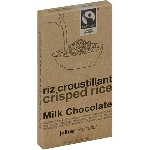 JELINA CHOCOLATIER - CHOCOLATE BAR - (Crisped Rice) - 3.52oz