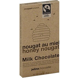 JELINA CHOCOLATIER - CHOCOLATE BAR - (Honey Nougat) - 3.52oz