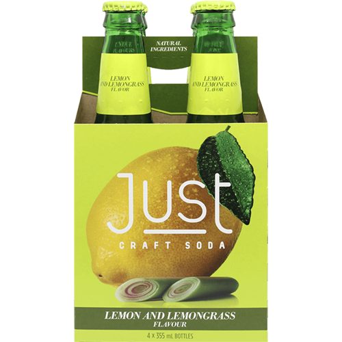 JUST - CRAFT SODA - (Lemon and Lemongrass) - 12oz 4PCK