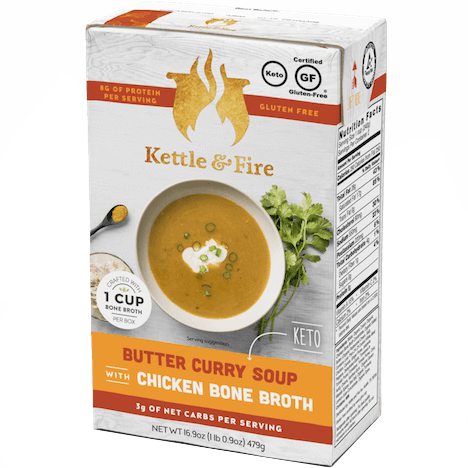 KETTLE & FIRE - CHICKEN BONE BROTH - (Butter Curry Soup) - 16.9oz