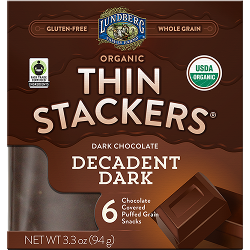 LUNDBERG - ORGANIC THIN STACKERS - (Decadent Dark) - 3.3oz