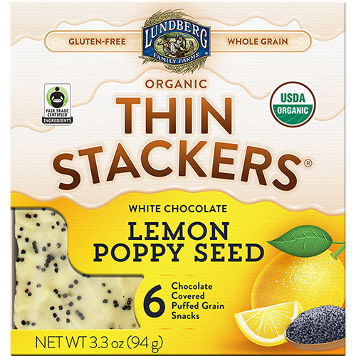 LUNDBERG - ORGANIC THIN STACKERS - (Lemon Poppy Seed) - 3.3oz