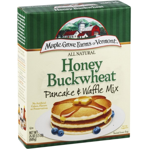 MAPLE GROVE FARMS OF VERMONT - PANCAKE & WAFFLE MIX - (Honey Buckwheat) - 24oz