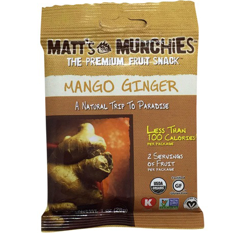 MATT'S MUNCHIES - THE PREMIUM FRUIT SNACK - (Mango Ginger) - 1oz