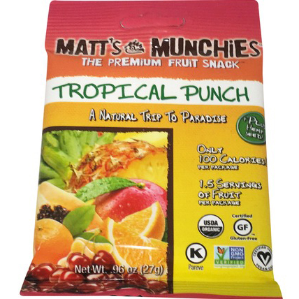 MATT'S MUNCHIES - THE PREMIUM FRUIT SNACK - (Tropical Punch) - 1oz