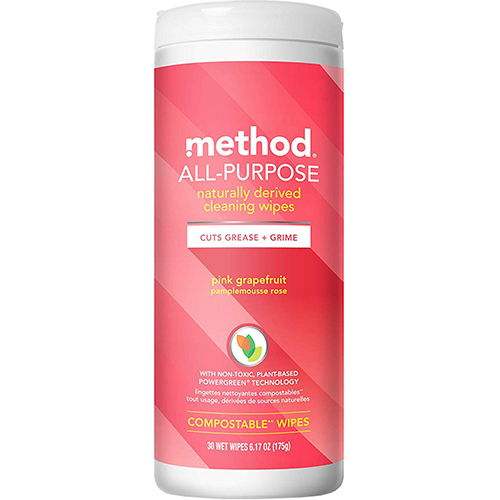 METHOD - ALL PURPOSE NATURALLY DERIVED CLEANING WIPES (Pink Grapefruit) - 6.17oz