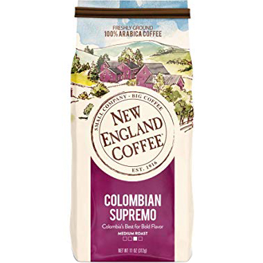 NEW ENGLAND COFFEE - GROUND COFFEE (Colombian Supremo) - 11oz