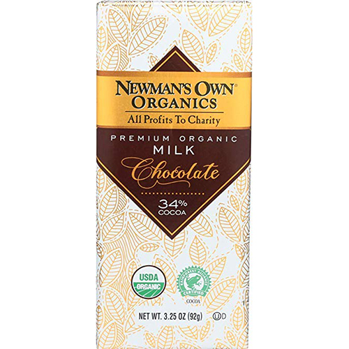 NEWMAN'S OWN ORGANICS - PREMIUM ORGANIC MILK CHOCOLATE - (34%) - 3.25oz