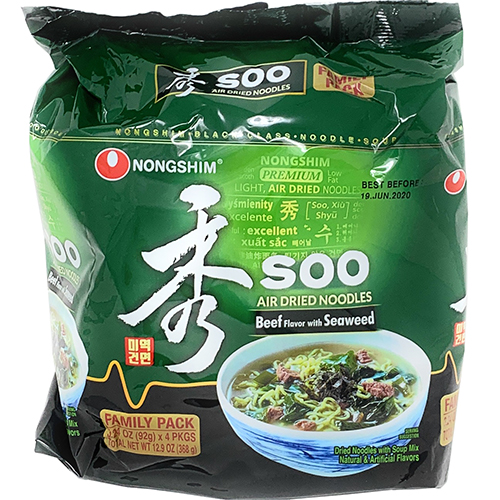 NONGSHIM - SOO RAMYUN AIR DRIED NOODLES - 3.24oz (4PCK)