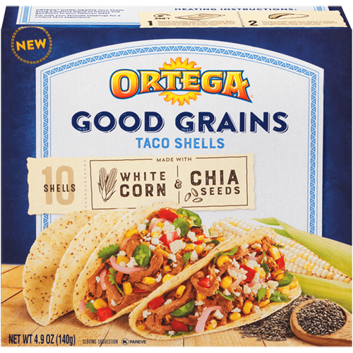 ORTEGA - GOOD GRAINS TACO SHELLS - (White Corn) - 4.9oz