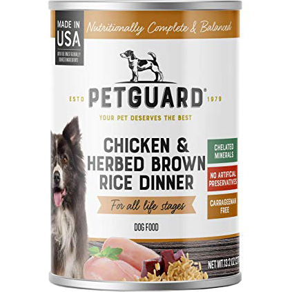 PETGUARD - NATURAL FOOD FOR YOUR DOG - (CAN #05 | Chicken & Herbed Brown Rice Dinner) - 13.2oz