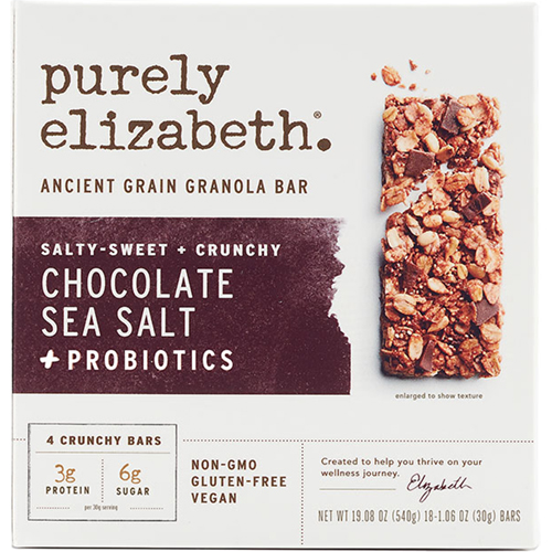 PURELY ELIZABETH - ANCIENT GRAIN GRANOLA BAR - (Chocolate Sea Salt + Probiotics) - 5.3oz