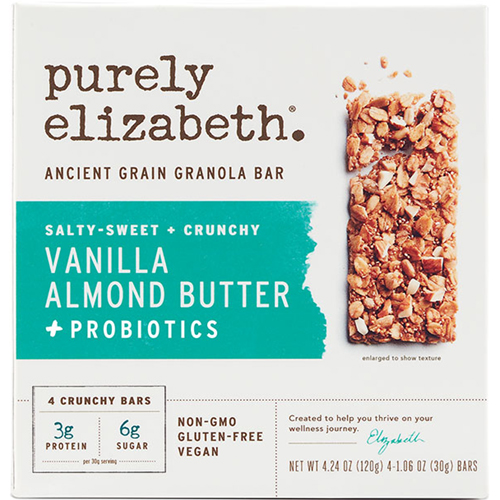 PURELY ELIZABETH - ANCIENT GRAIN GRANOLA BAR - (Vanilla Almond Butter + Probiotics) - 5.3oz