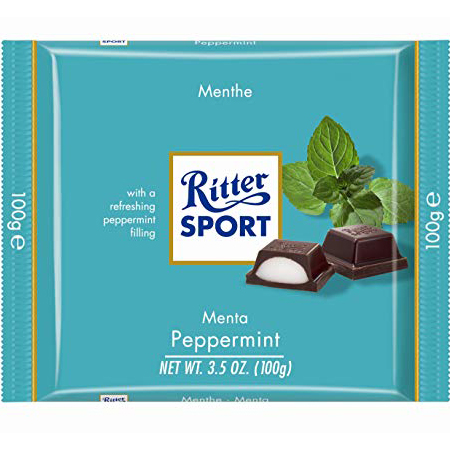 RITTER SPORT - DARK CHOCOLATE - (Peppermint) - 3.5oz