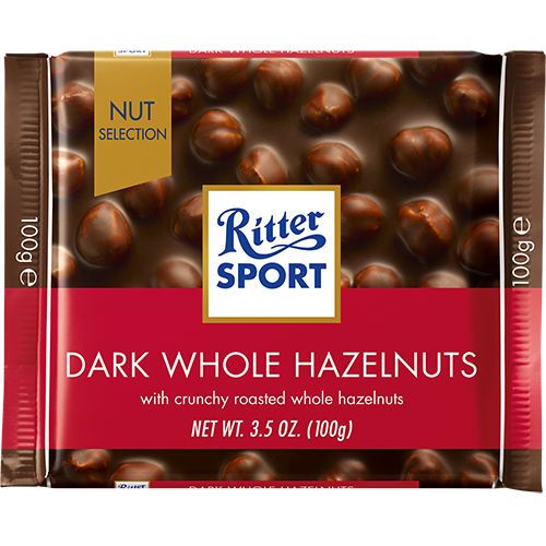 RITTER SPORT - DARK CHOCOLATE - (Whole Hazelnuts) - 3.5oz