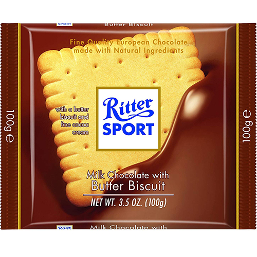 RITTER SPORT - MILK CHOCOLATE - (Butter Biscuit) - 3.5oz