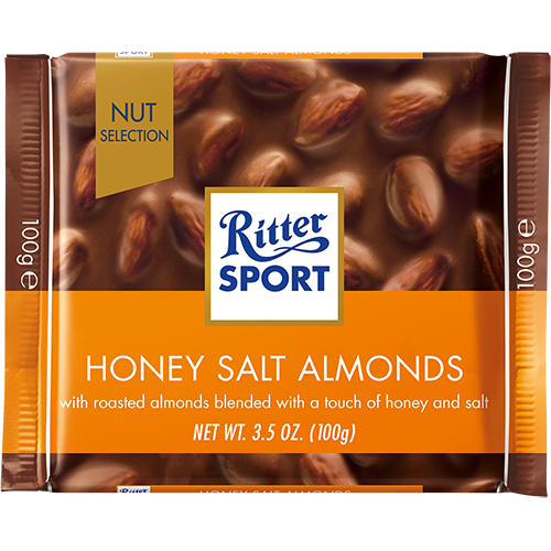RITTER SPORT - MILK CHOCOLATE - (Honey Salt Almonds) - 3.5oz