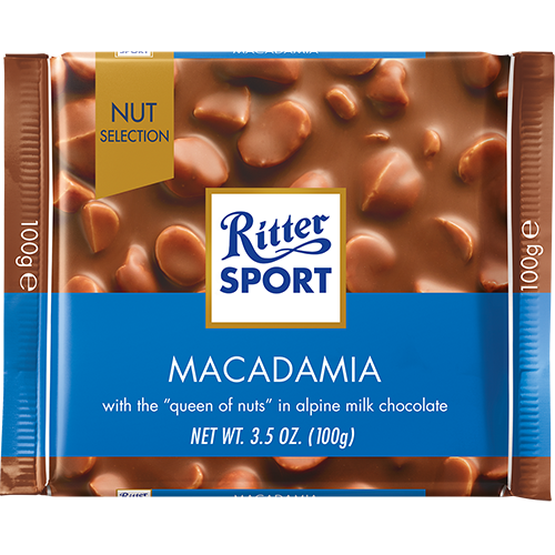 RITTER SPORT - MILK CHOCOLATE - (Macadamia) - 3.5oz