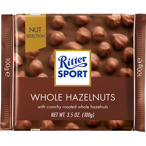 RITTER SPORT - MILK CHOCOLATE - (Whole Hazelnuts) - 3.5oz