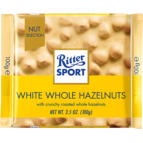 RITTER SPORT - WHITE  CHOCOLATE - (Whole Hazelnuts) - 3.5oz