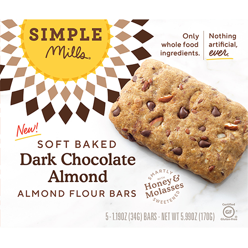 SIMPLE MILLS - ALMOND FLOUR BARS (Dark Chocolate Almond) - 5.99oz