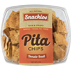 SNACKIOS - PITA CHIPS - (Tomato Basil) - 6oz