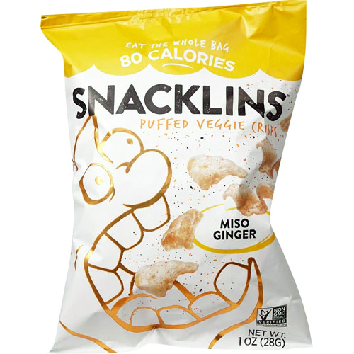 SNACKLINS - PUFFED CHIPS - (Miso Ginger) - 1oz