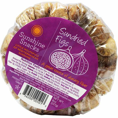 SUNSHINE SNACKS - SUN DRIED  FIGS - 8oz