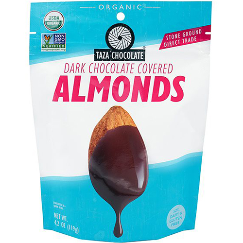 TAZA CHOCOLATE - DARK CHOCOLATE COVERED ALMONDS - 4.2oz