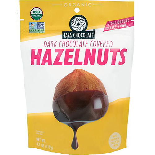 TAZA CHOCOLATE - DARK CHOCOLATE COVERED HAZELNUTS - 4.2oz